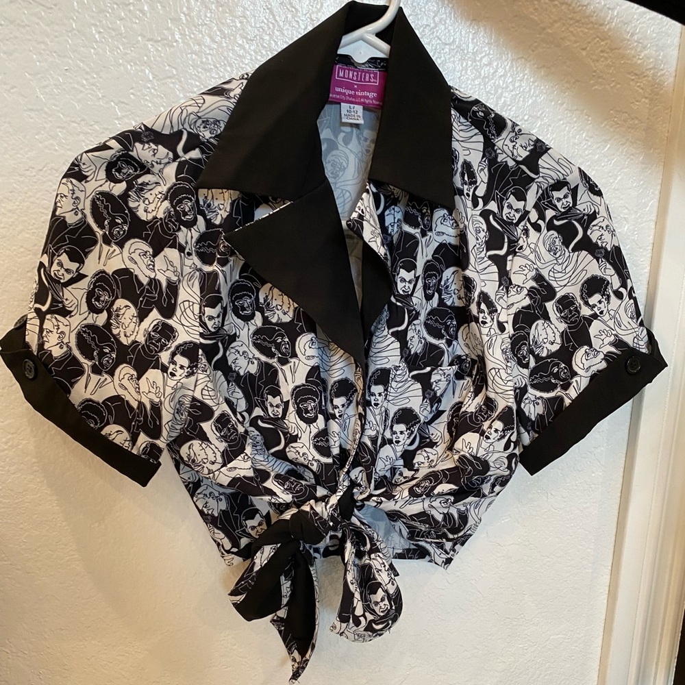 Unique vintage, monsters top, gothic, goth babe , Halloween, Halloween 365, goth